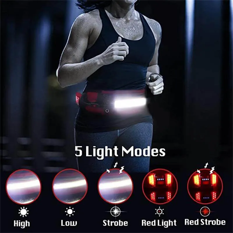 1000 Lumens Waist Light For Running In The Night Red