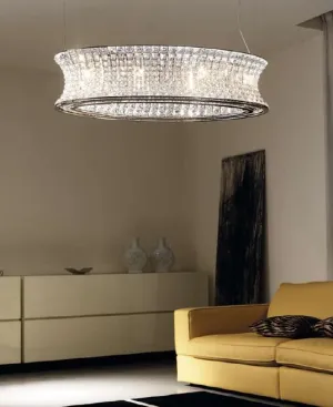 132 Cm Ring Ceiling Light By Marchetti With Clear Italian Glass Crystals