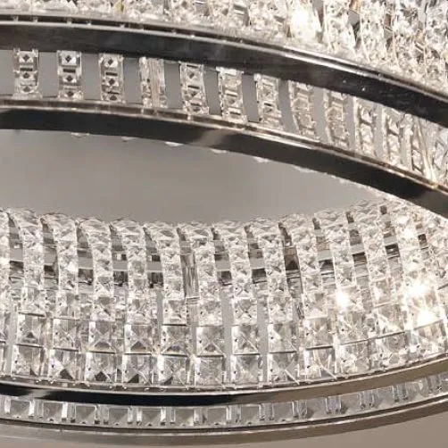 132 Cm Ring Ceiling Light By Marchetti With Clear Italian Glass Crystals