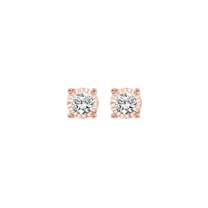 14KT Pink Gold & Diamond Fashion Earrings -1/3 ctw