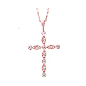 14KT Pink Gold Stunning Neckwear Pendant - 1/8 ctw