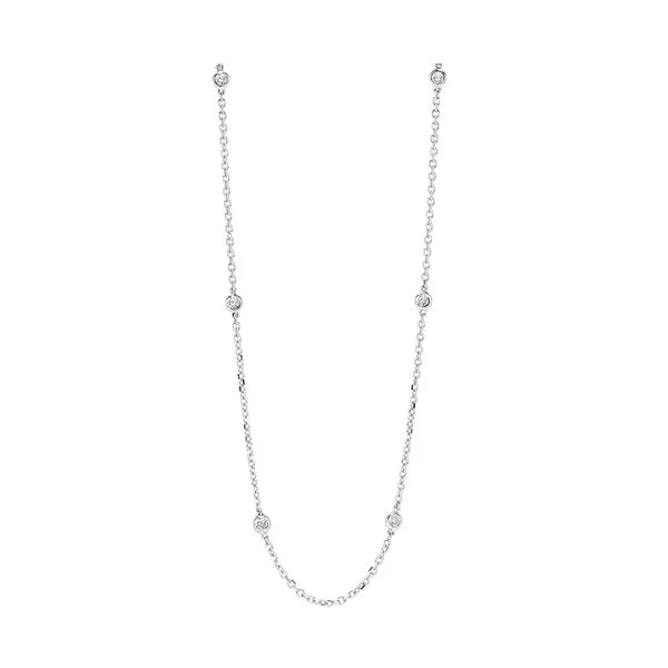 14KT White Gold & Diamond Classic Book Diamonds By The Yard Bracelet & Necklace Neckwear Necklace  - 1/2 ctw