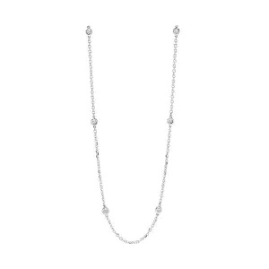 14KT White Gold & Diamond Classic Book Diamonds By The Yard Bracelet & Necklace Neckwear Necklace  - 1/2 ctw