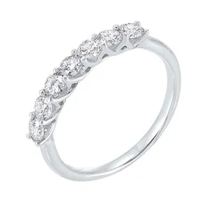 14KT White Gold & Diamond Classic Book Shared Prong Trellis Fashion Ring   - 1/2 ctw