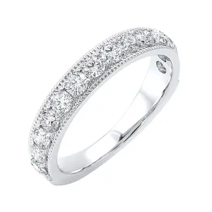 14KT White Gold & Diamond Diamond Overatures Band Ring  - 1/2 ctw