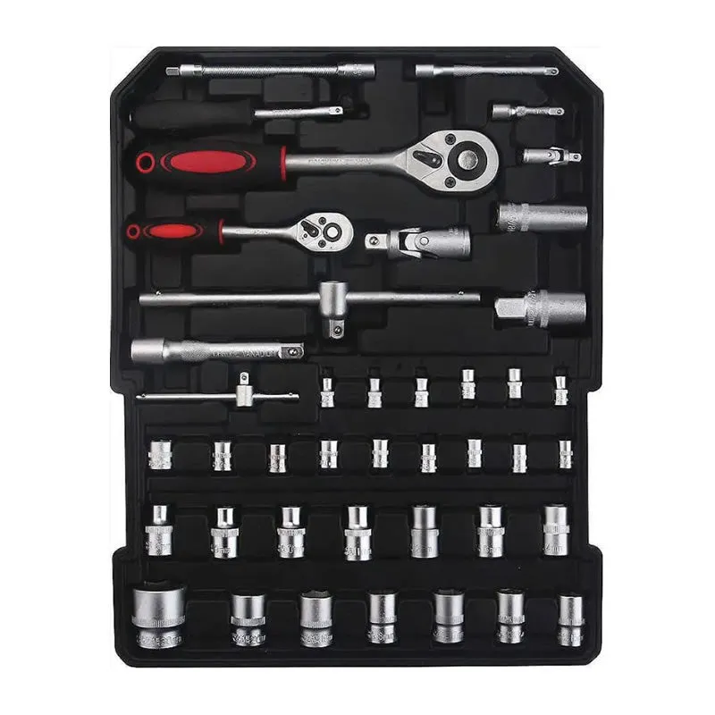 186Pcs Multi-Functional Complete Socket Trolley Car Repair Tool Kit Set Lpd10036-1