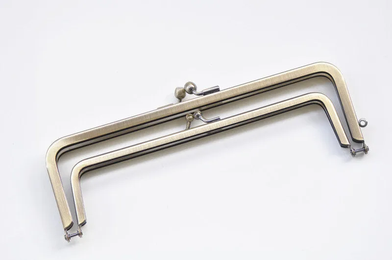 20.5cm x 7cm (8"x 2 3/4") Brushed Brass Double Purse Frame Glue In Style Bag Hanger High Quality