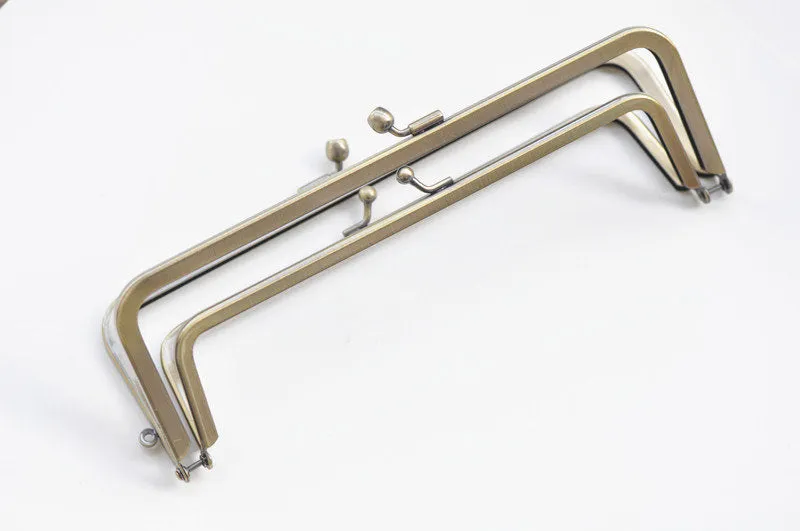 20.5cm x 7cm (8"x 2 3/4") Brushed Brass Double Purse Frame Glue In Style Bag Hanger High Quality