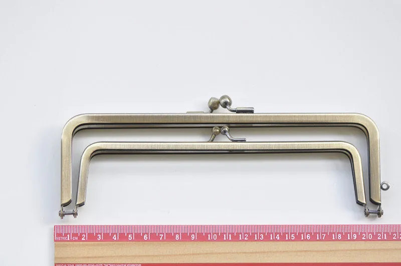 20.5cm x 7cm (8"x 2 3/4") Brushed Brass Double Purse Frame Glue In Style Bag Hanger High Quality