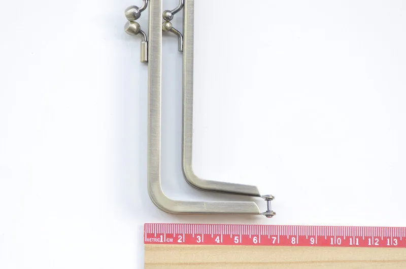 20.5cm x 7cm (8"x 2 3/4") Brushed Brass Double Purse Frame Glue In Style Bag Hanger High Quality