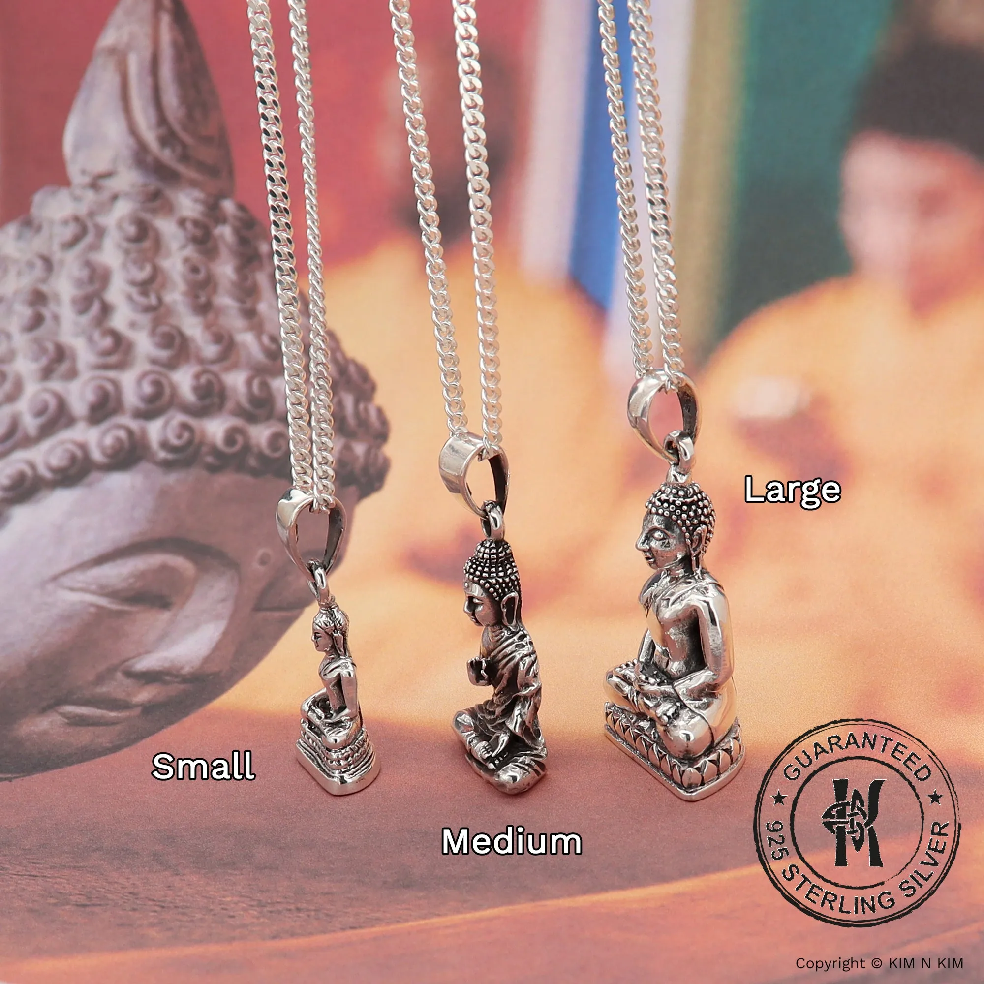 925 Sterling Silver Buddha Pendant