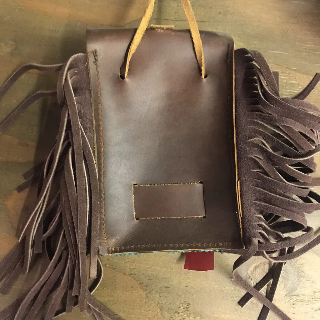 Acid Wash Cow Hide Saddle bag