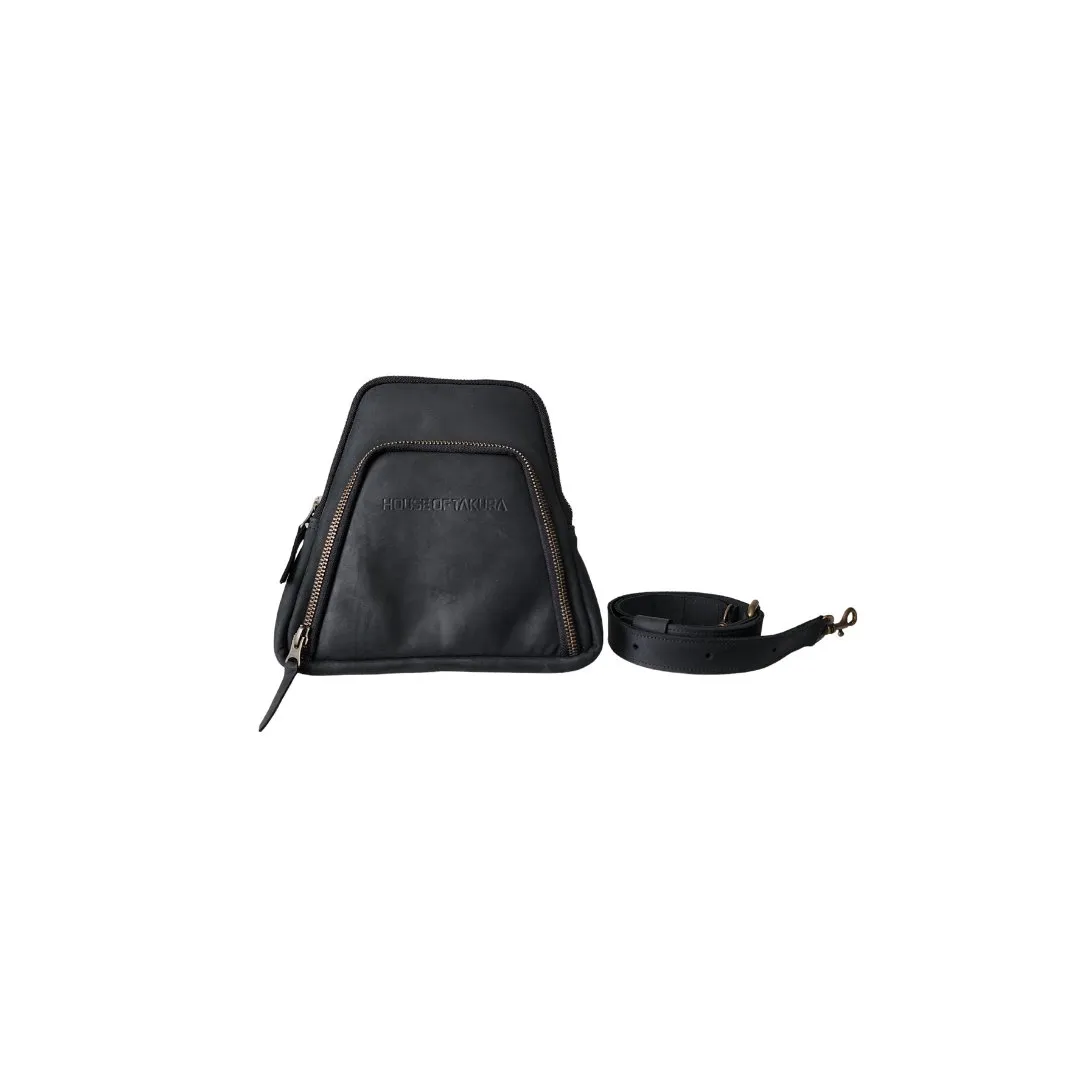 Alpha Belt/Crossbody Bag - All Leather Exterior - Black