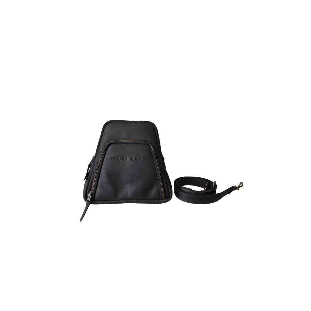 Alpha Belt/Crossbody Bag - All Leather Exterior - Black