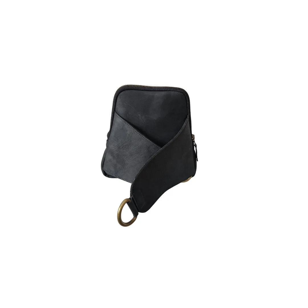 Alpha Belt/Crossbody Bag - All Leather Exterior - Black