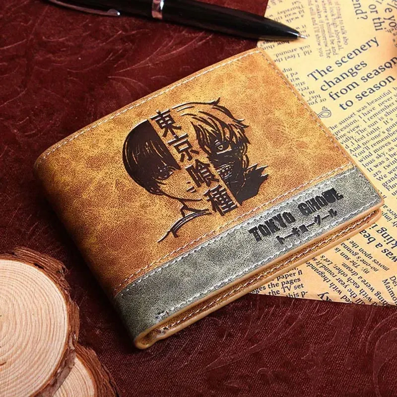 Anime Attack on Titan Eren Jager Khaki Men Wallets Scout Regiment Short Purse Card Holders