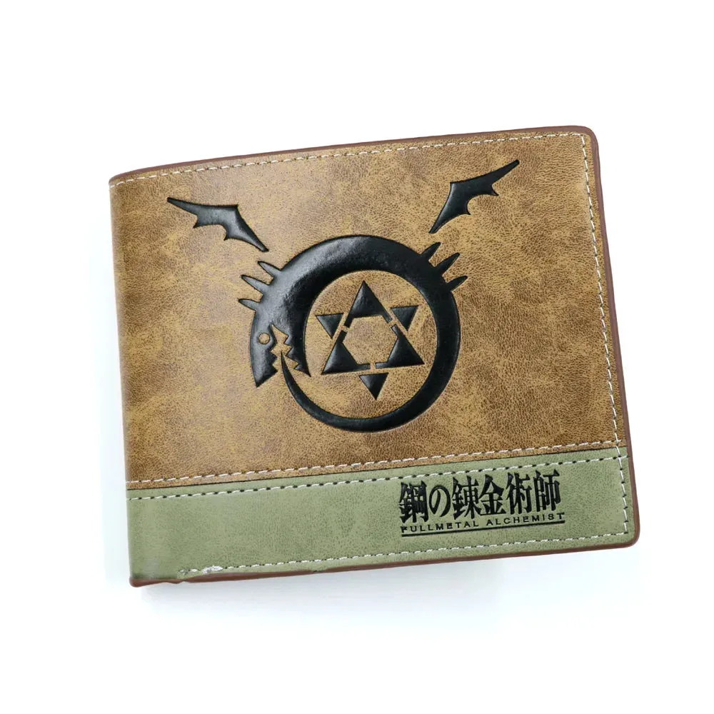 Anime Attack on Titan Eren Jager Khaki Men Wallets Scout Regiment Short Purse Card Holders