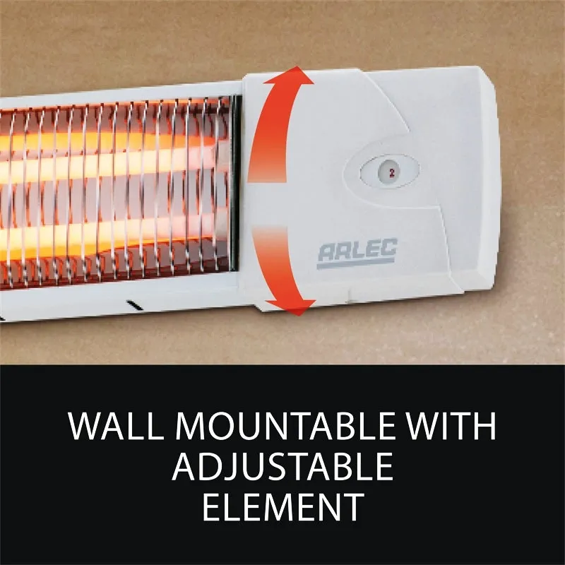 Arlec 1200W 2 Bar Radiant Strip Heater/2 SETTINGS/PULL CORD/WALL MOUNTABLE