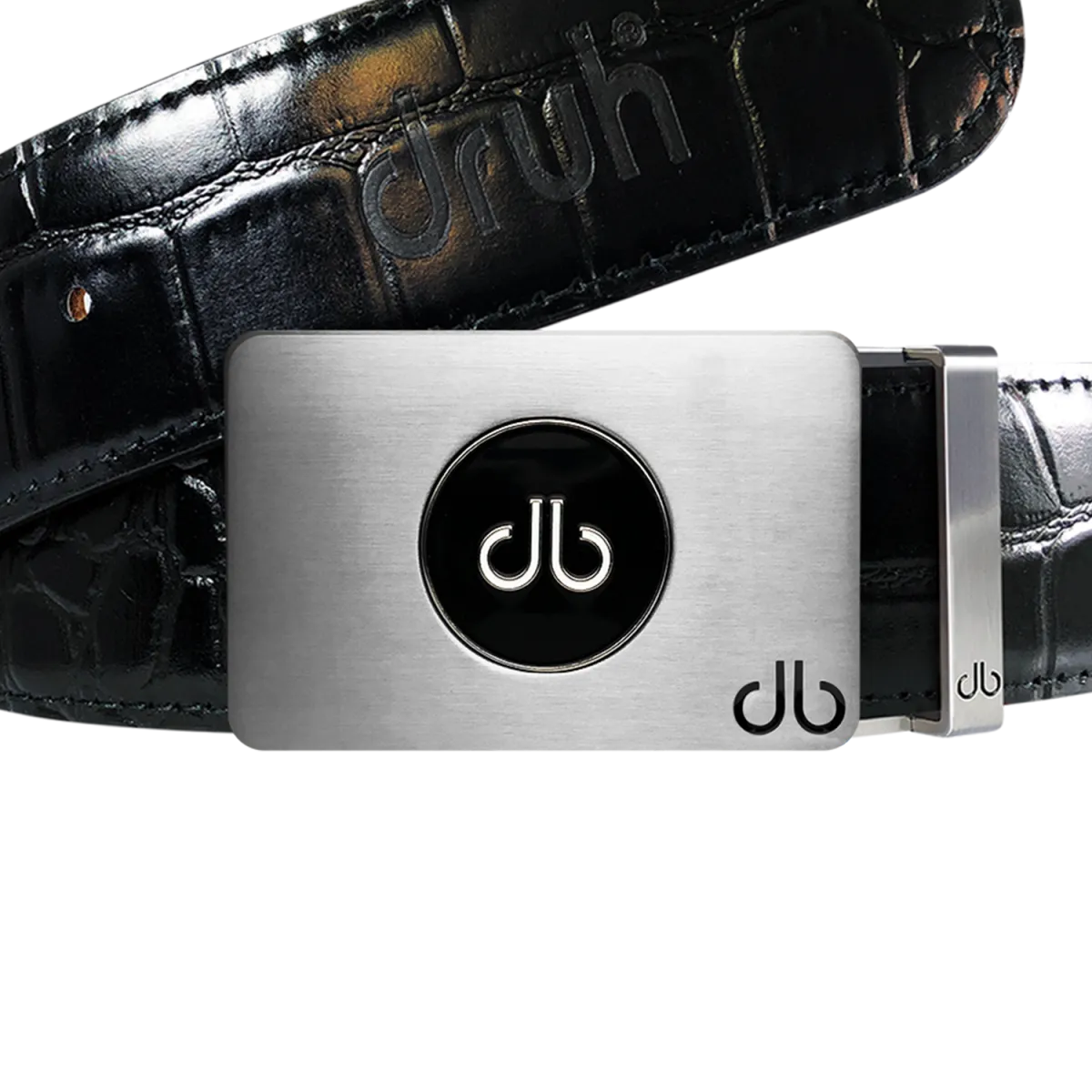 Ballmarker Black Crocodile Leather Texture Belt