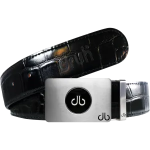 Ballmarker Black Crocodile Leather Texture Belt