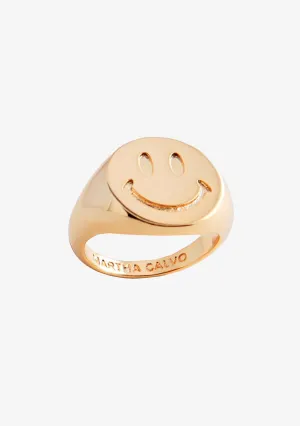 Be Happy Signet Ring by Martha Calvo