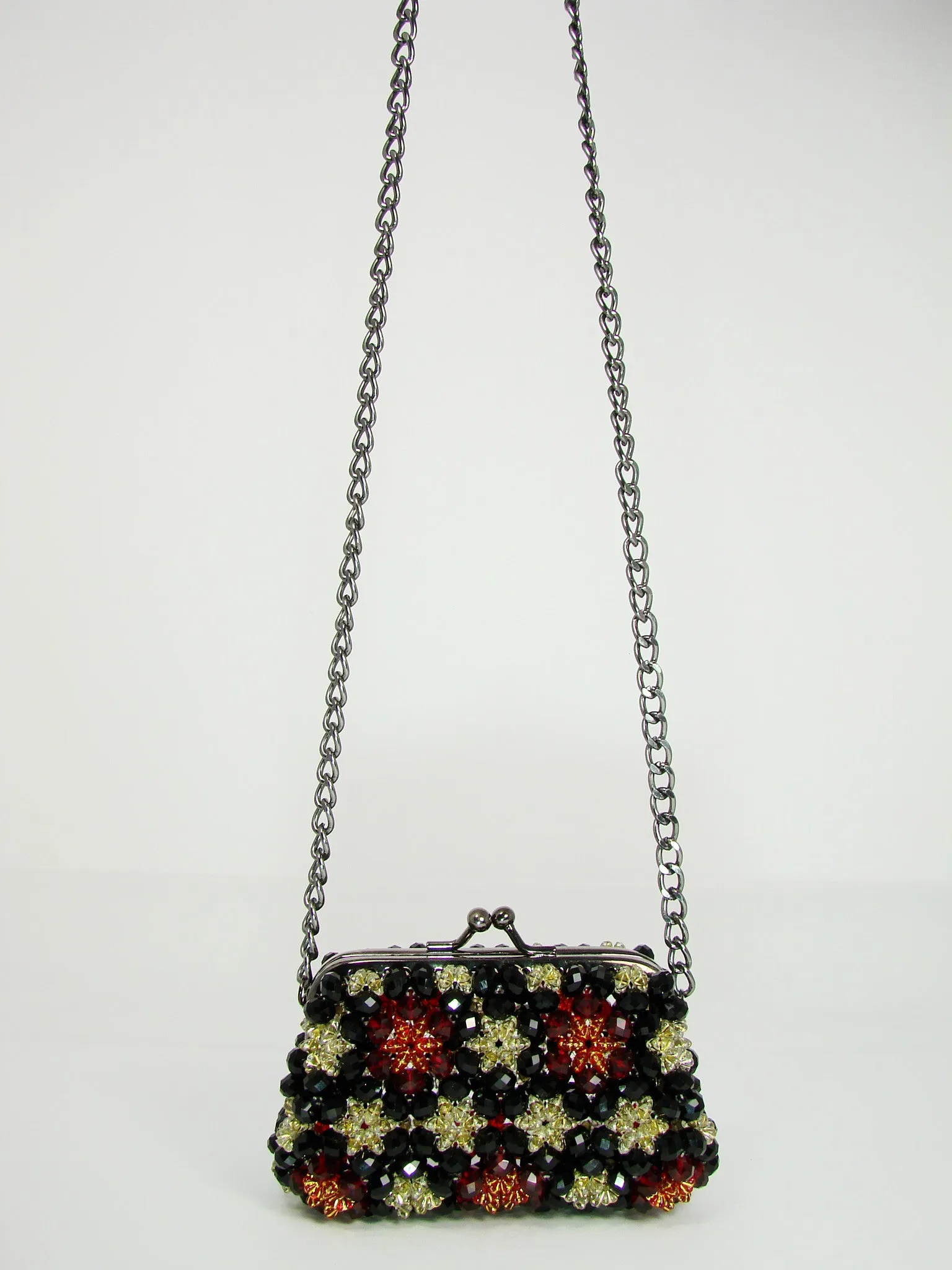 Beaded Small Black Purse. For Cocktail Evening Party