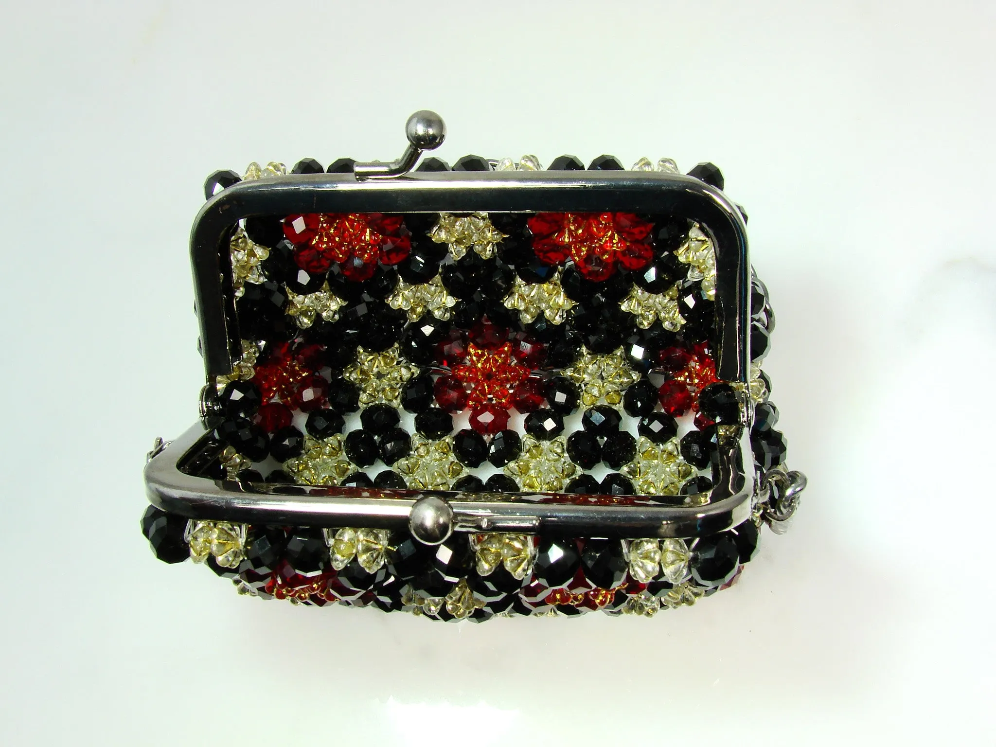 Beaded Small Black Purse. For Cocktail Evening Party