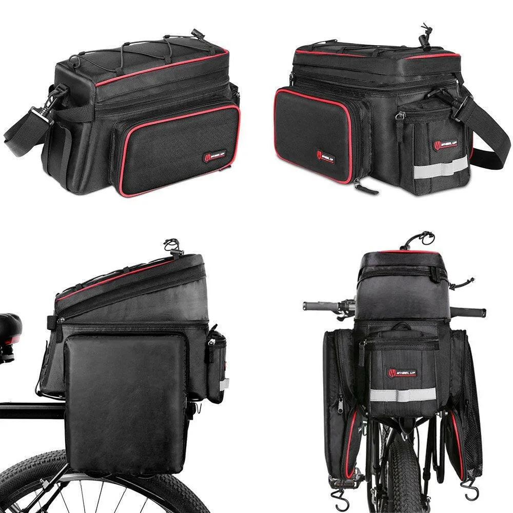 Bike Trunk Bag 25L Bicycle Bag Water Resisitant Bike Rack Bag with Rain Cover Cycling Shelf Bag