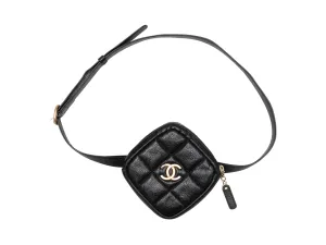 Black Chanel 20K Quilted Diamond Waist Bag