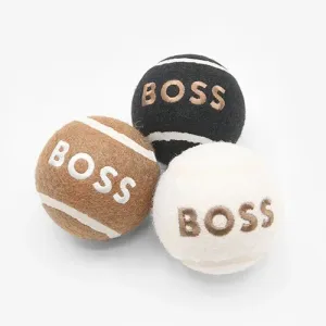 Boss Tennis Ball for Dogs (White/Camel/Black)