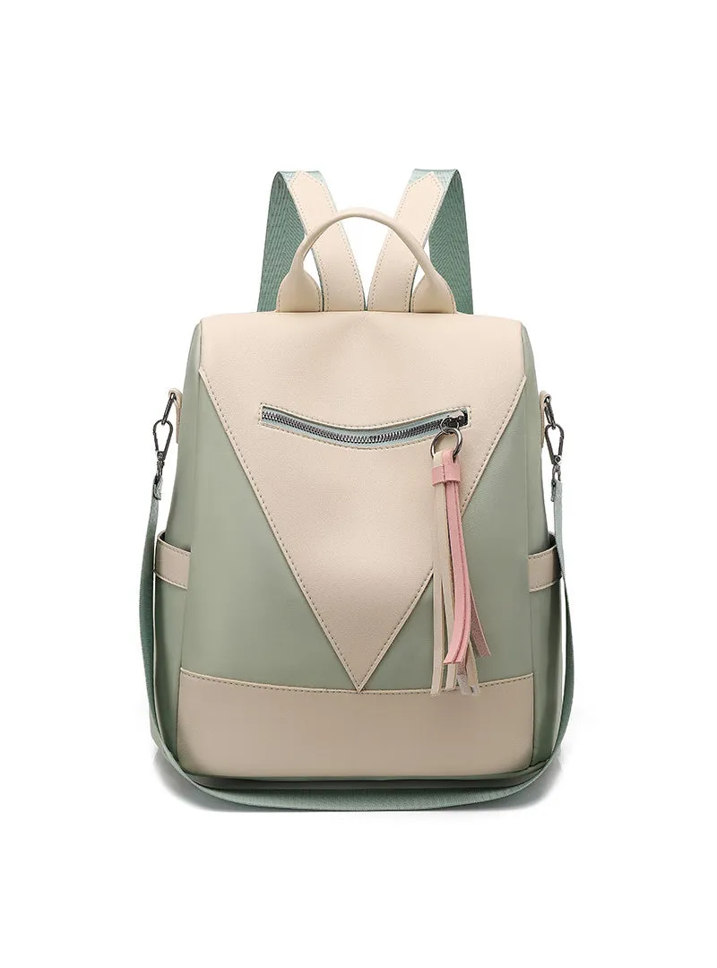 Boston Oxford Cloth Stitching Geometric Backpack