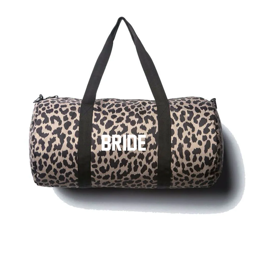 BRIDE [DAY TRIPPER DUFFEL BAG // CHEETAH W/ BLOCK FONT]