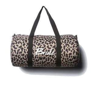 BRIDE [DAY TRIPPER DUFFEL BAG // CHEETAH W/ WILD FONT]