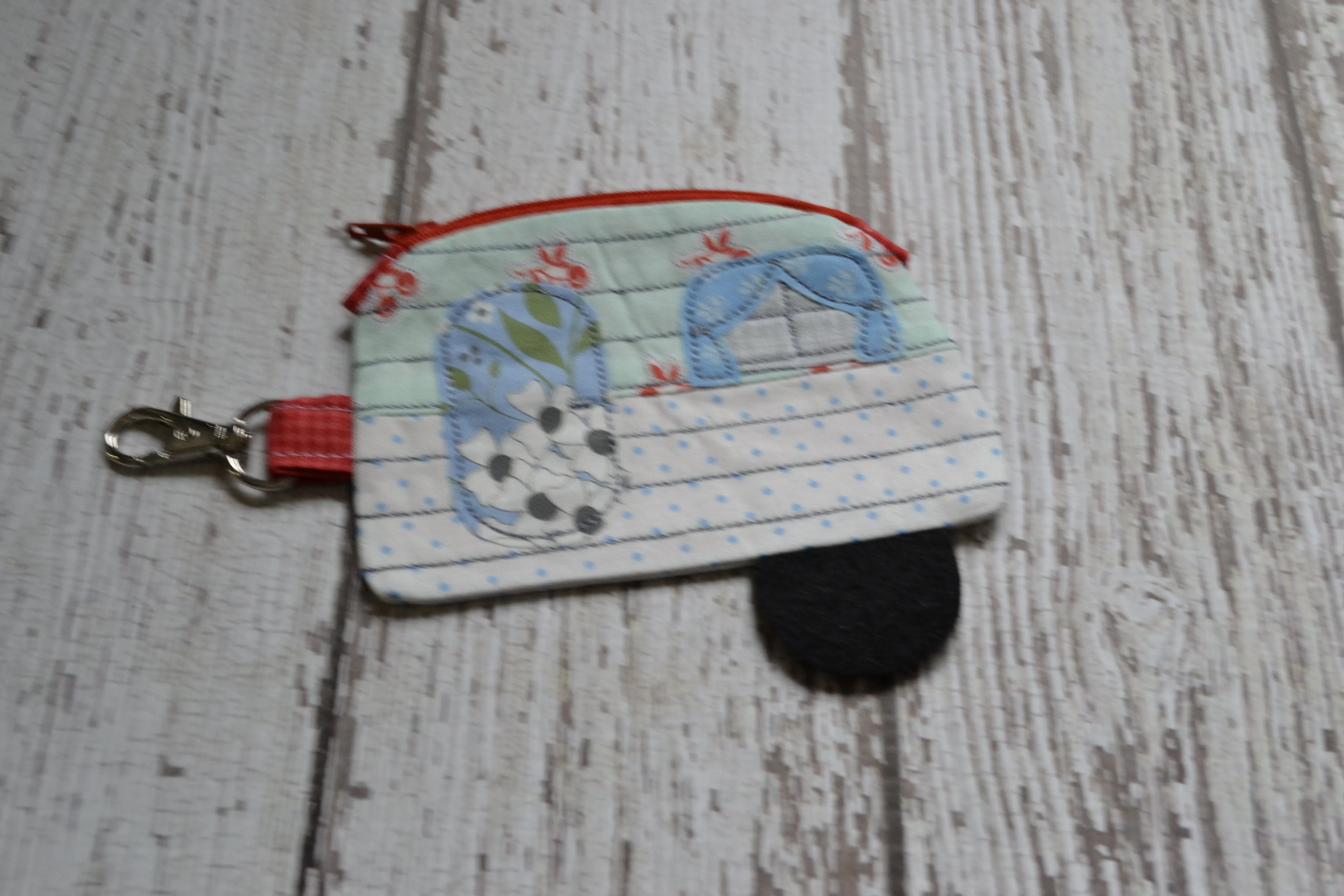 Camper Shaped Coin Purse -Re-Purposed Fabric - Group F - (3)