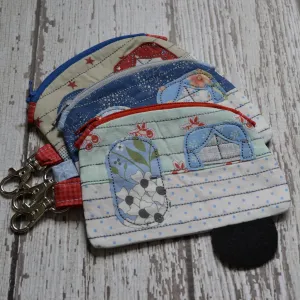 Camper Shaped Coin Purse -Re-Purposed Fabric - Group F - (3)