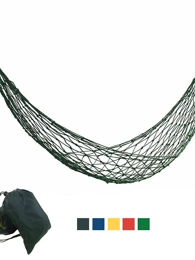 Camping Hammock Mesh Rope Hammocks for Outside Sleeping Hammock Outdoor Portable Lightweight Comfortable Nylon for 1 person Fishing Climbing Camping Blue Red Green