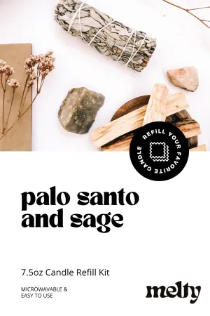 Candle Refill Kit - Palo Santo & Sage | Earthy Fragrance