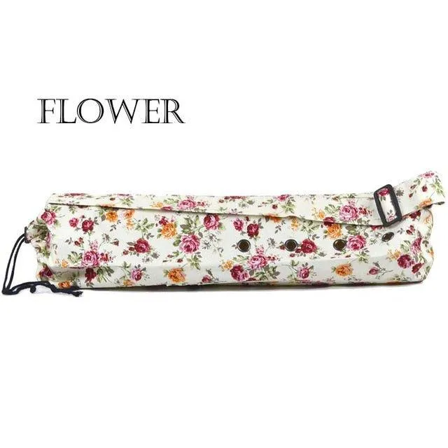 Canvas Yoga Mat Carrier Tote Bag with Ventilation Eyelets