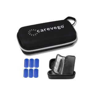 CareVego® Insulin Cooler Travel Case (Black 3 3 Ice Packs) [8h-12h]