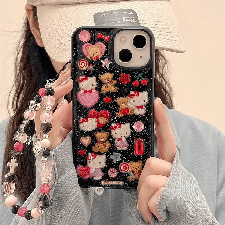 Cartoon Kitty Sticker iPhone Case SK482