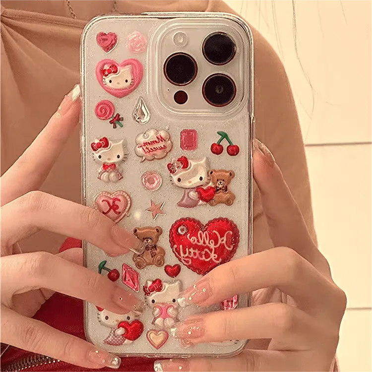 Cartoon Kitty Sticker iPhone Case SK482