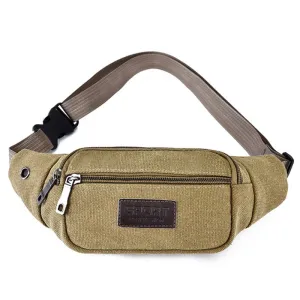 Casual Canvas Waist Bag Unisex Functional Waist Bag Mobile Phone Bag