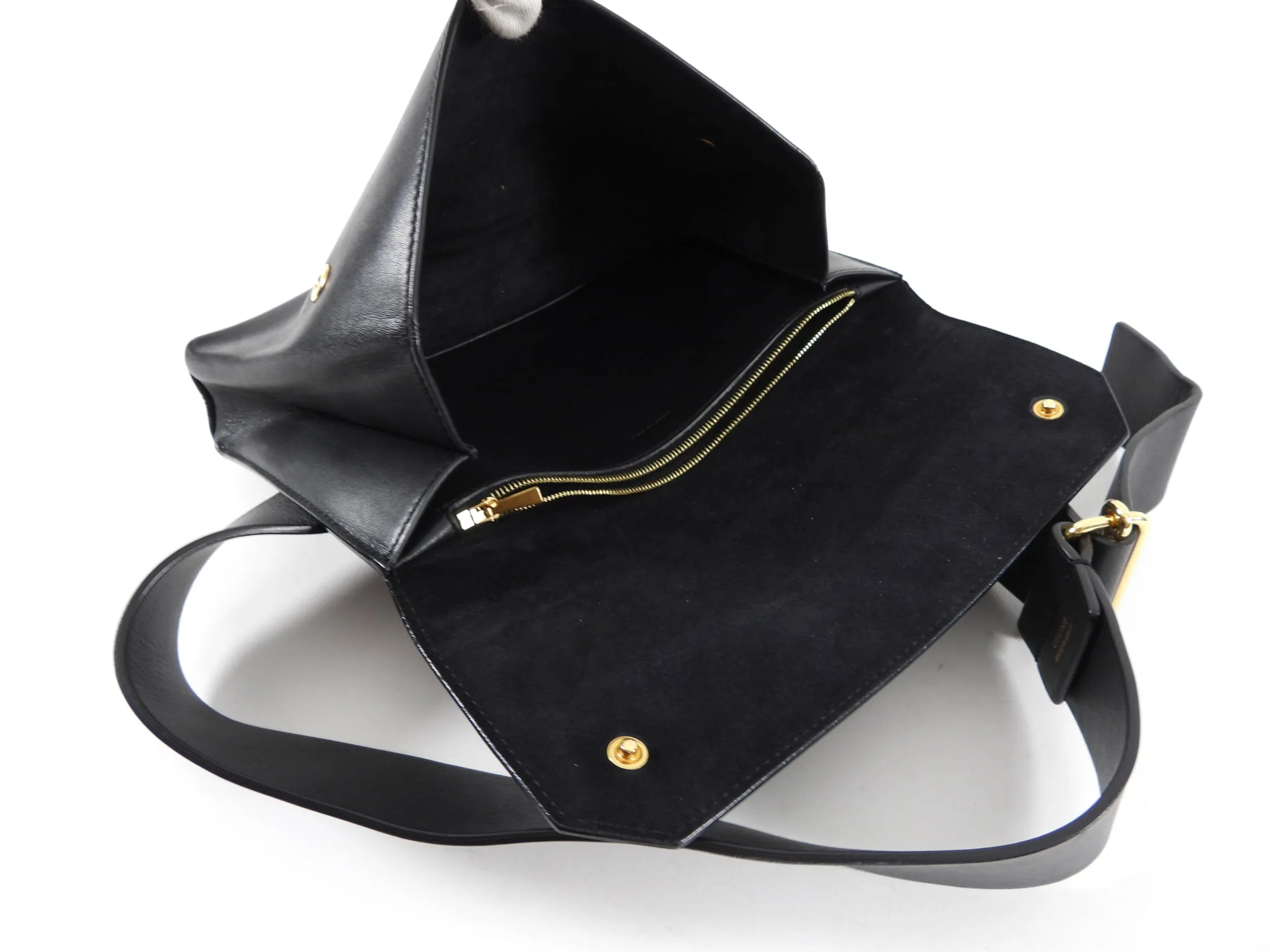 Celine Black Leather Waist Bum Bag