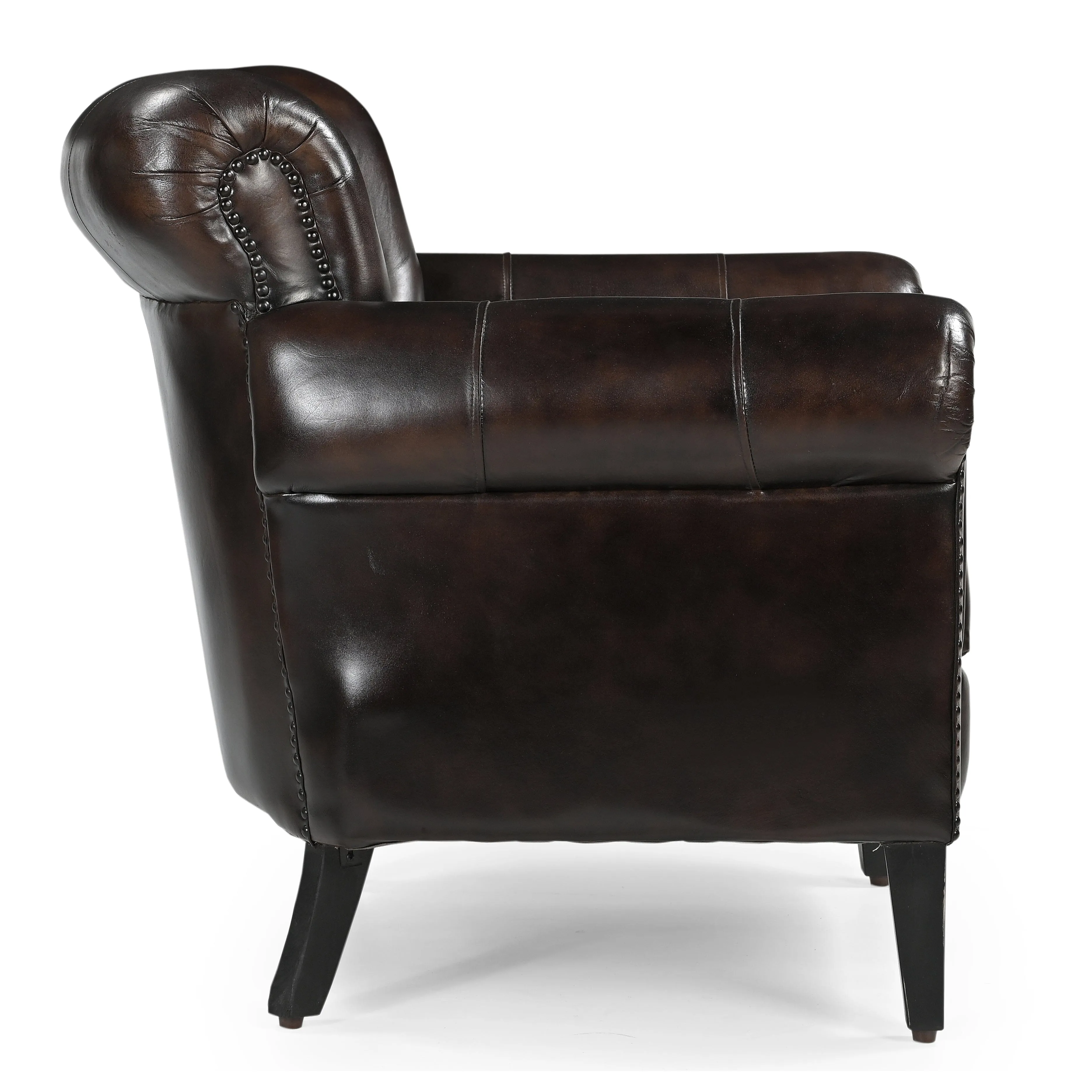 CHOCOLATE LEATHER ARMCHAIR