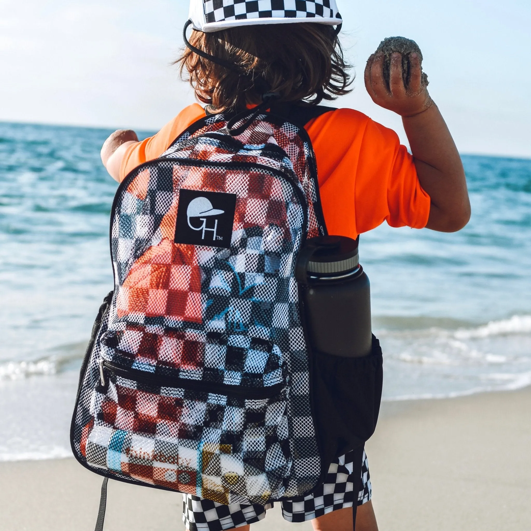 Clear Check Mesh Backpack