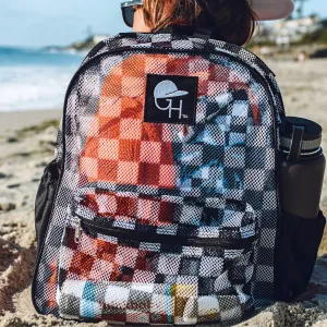 Clear Check Mesh Backpack