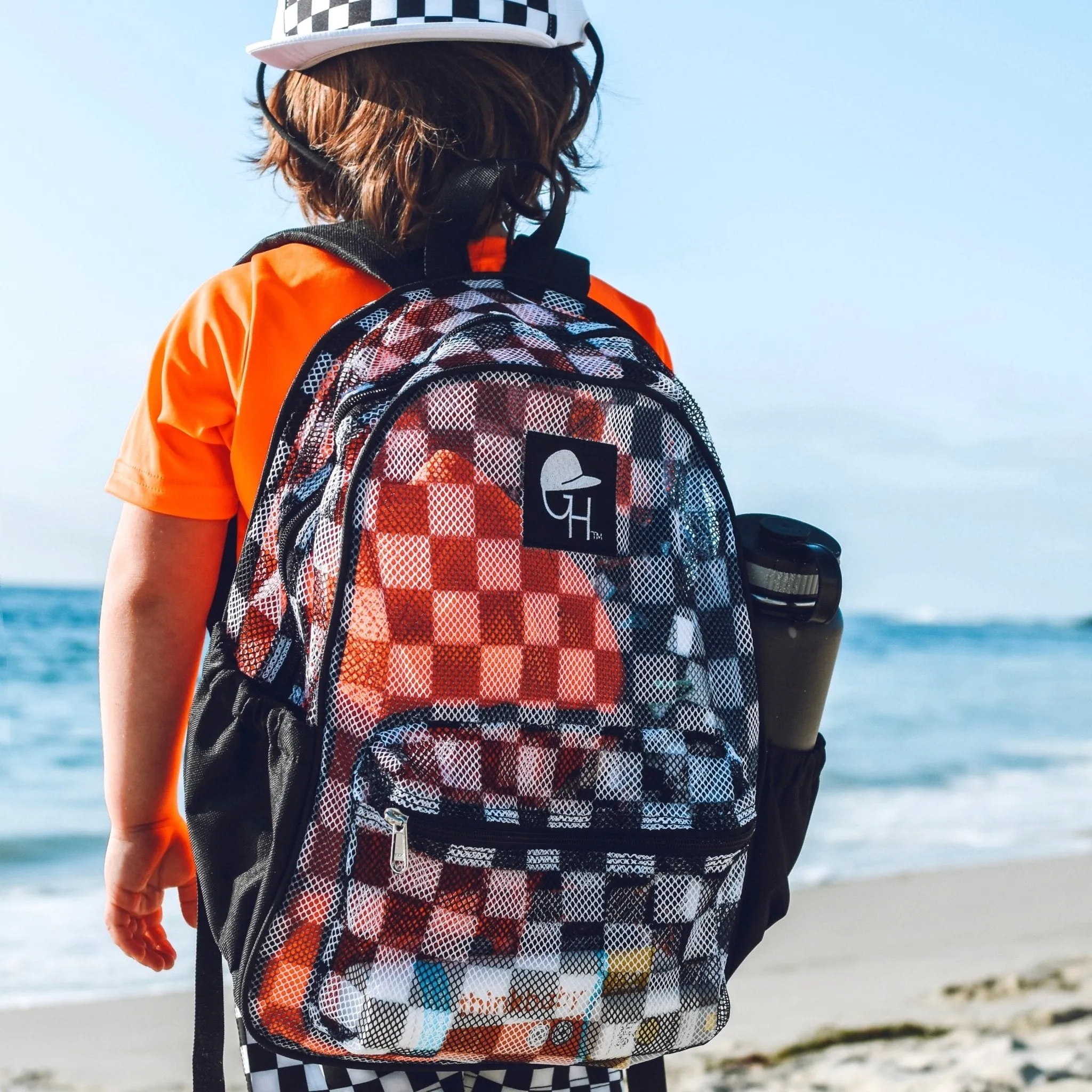 Clear Check Mesh Backpack