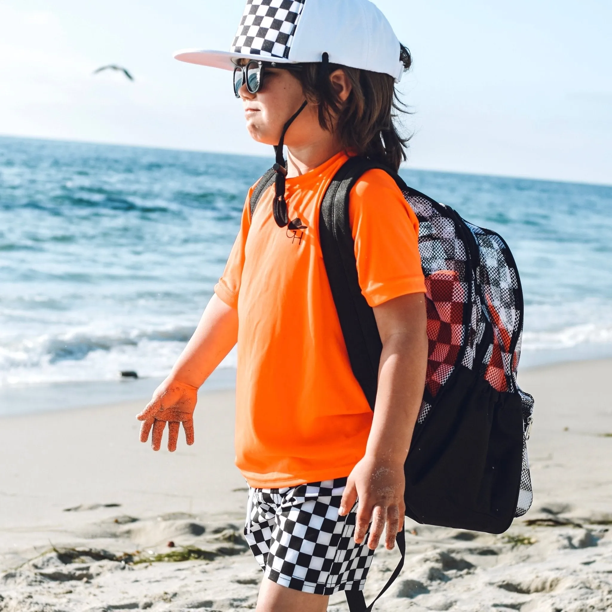 Clear Check Mesh Backpack