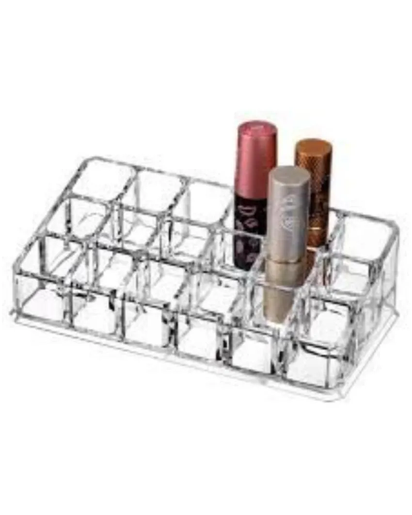 Clear Lipstick Acrylic Organizer Makeup Storage Holder | 4 x 10 x 2 inches