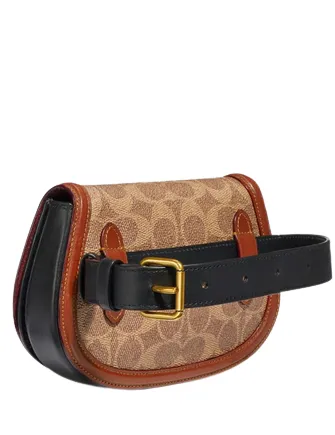 Coach Saddle Belt Bag In Colorblock Signature Canvas